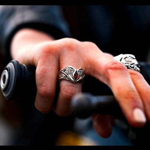 Fashion Viking Cubic Zirconia Rings Men Hip Hop Punk Jewelry Ring - Picture 6 of 9